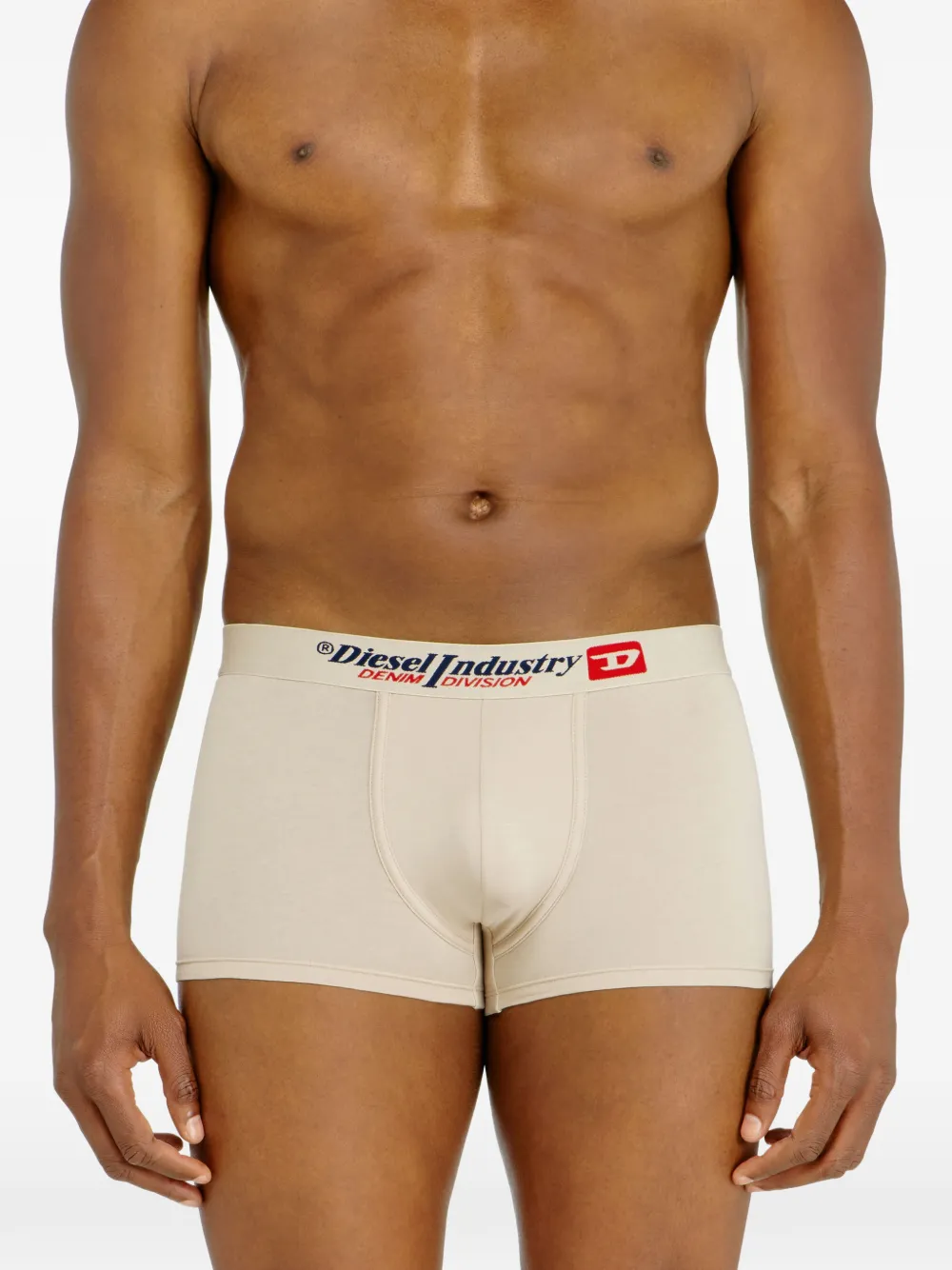 Diesel Drie boxershorts met logoband Beige