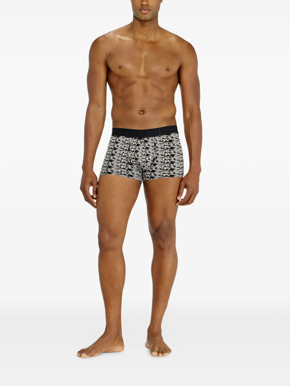 Diesel Drie katoenen boxershorts met logoband Zwart