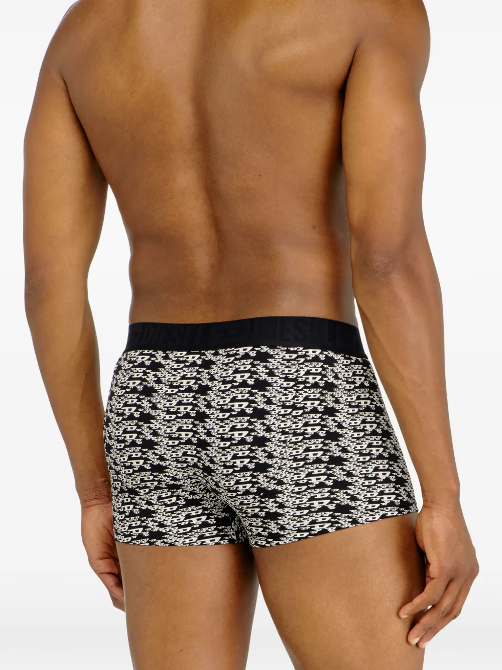 Diesel Drie katoenen boxershorts met logoband Zwart