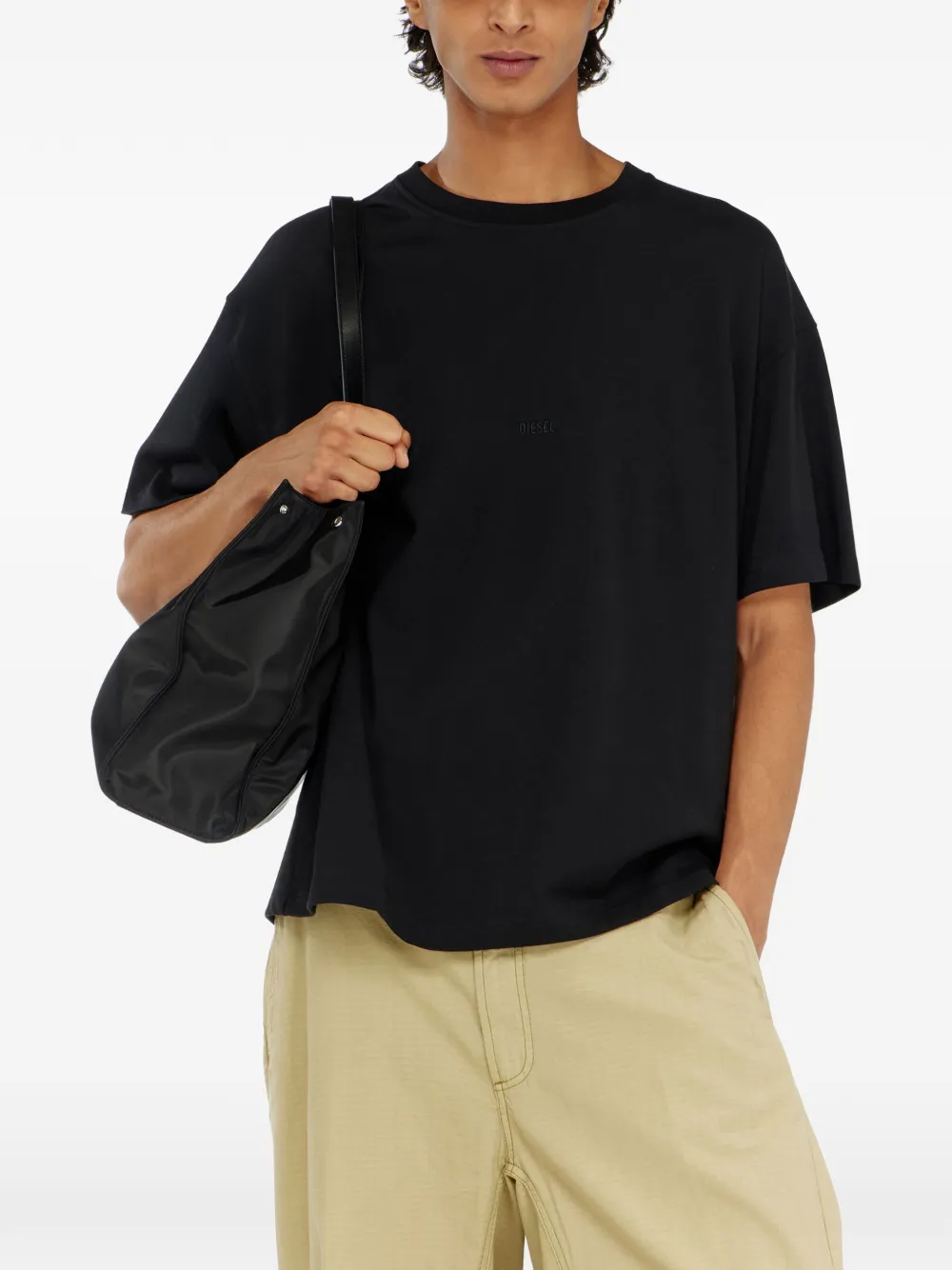 Diesel T-shirt met geborduurd logo Zwart