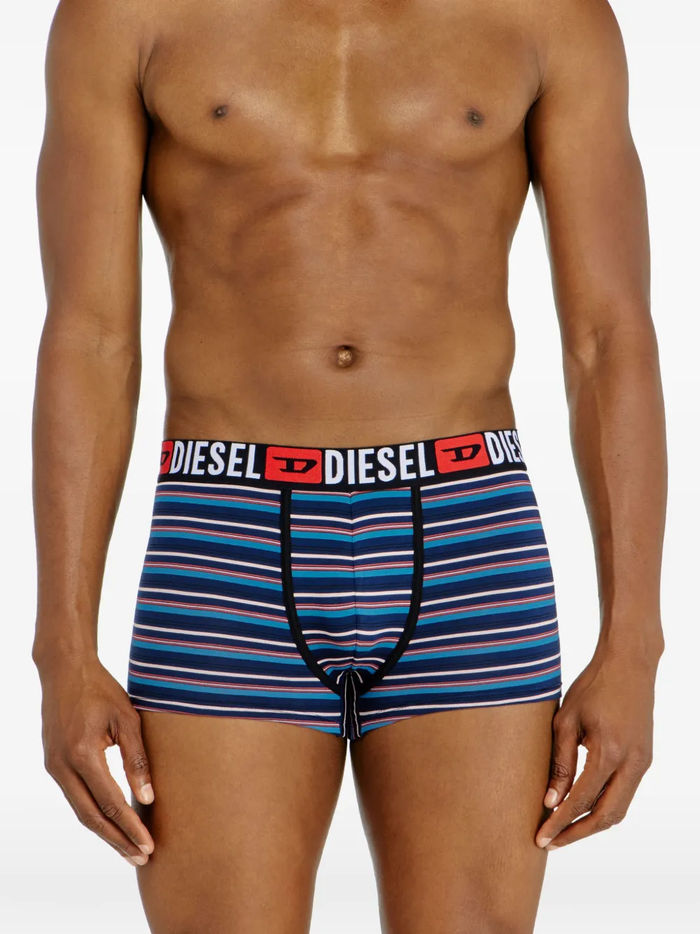 Diesel 3-pack stretch katoenen boxershorts met strepen Blauw