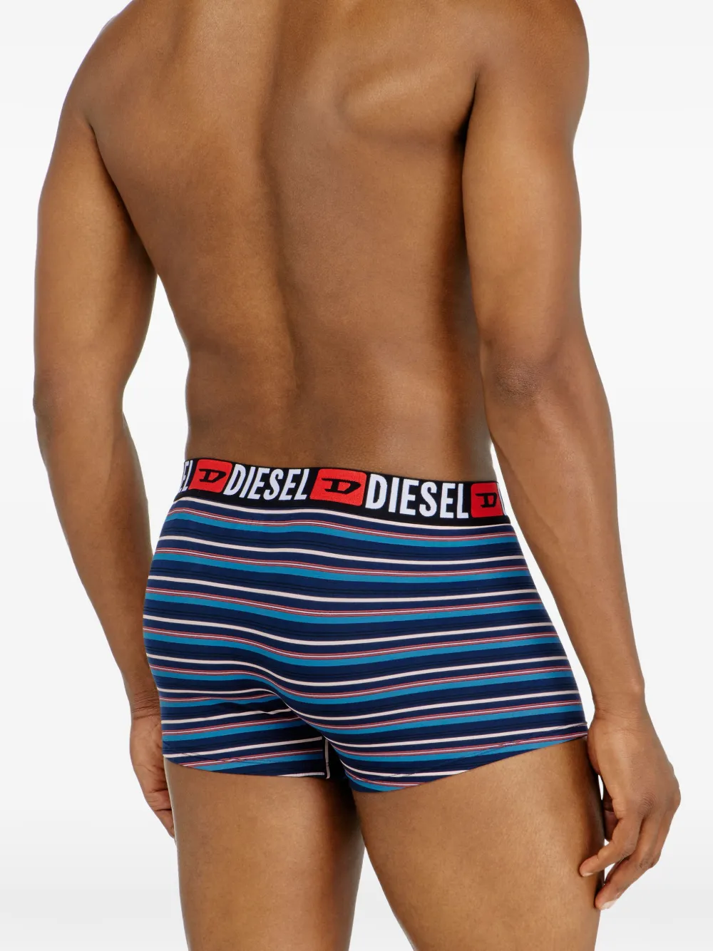 Diesel 3-pack stretch katoenen boxershorts met strepen Blauw