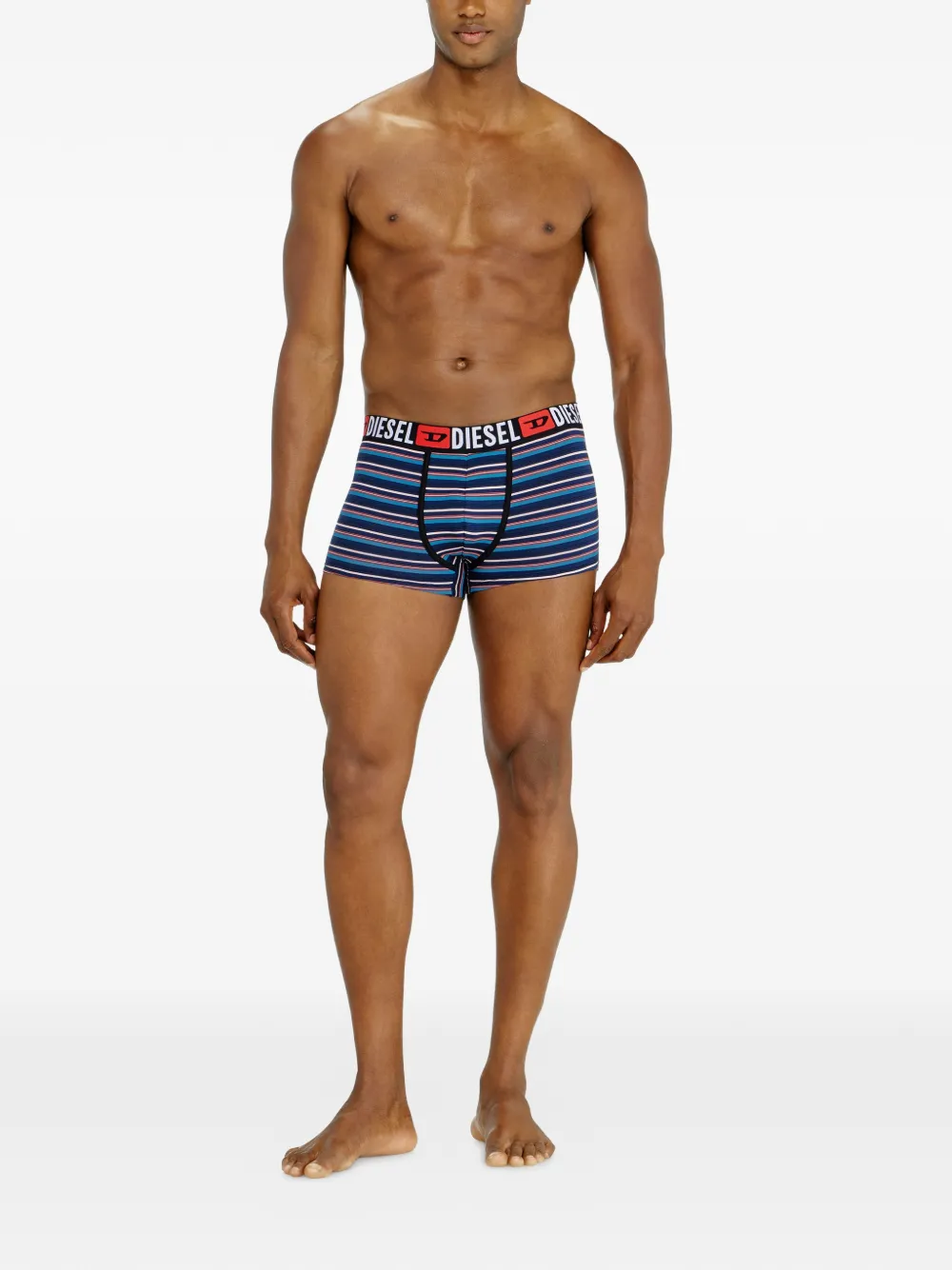 Diesel 3-pack stretch katoenen boxershorts met strepen Blauw