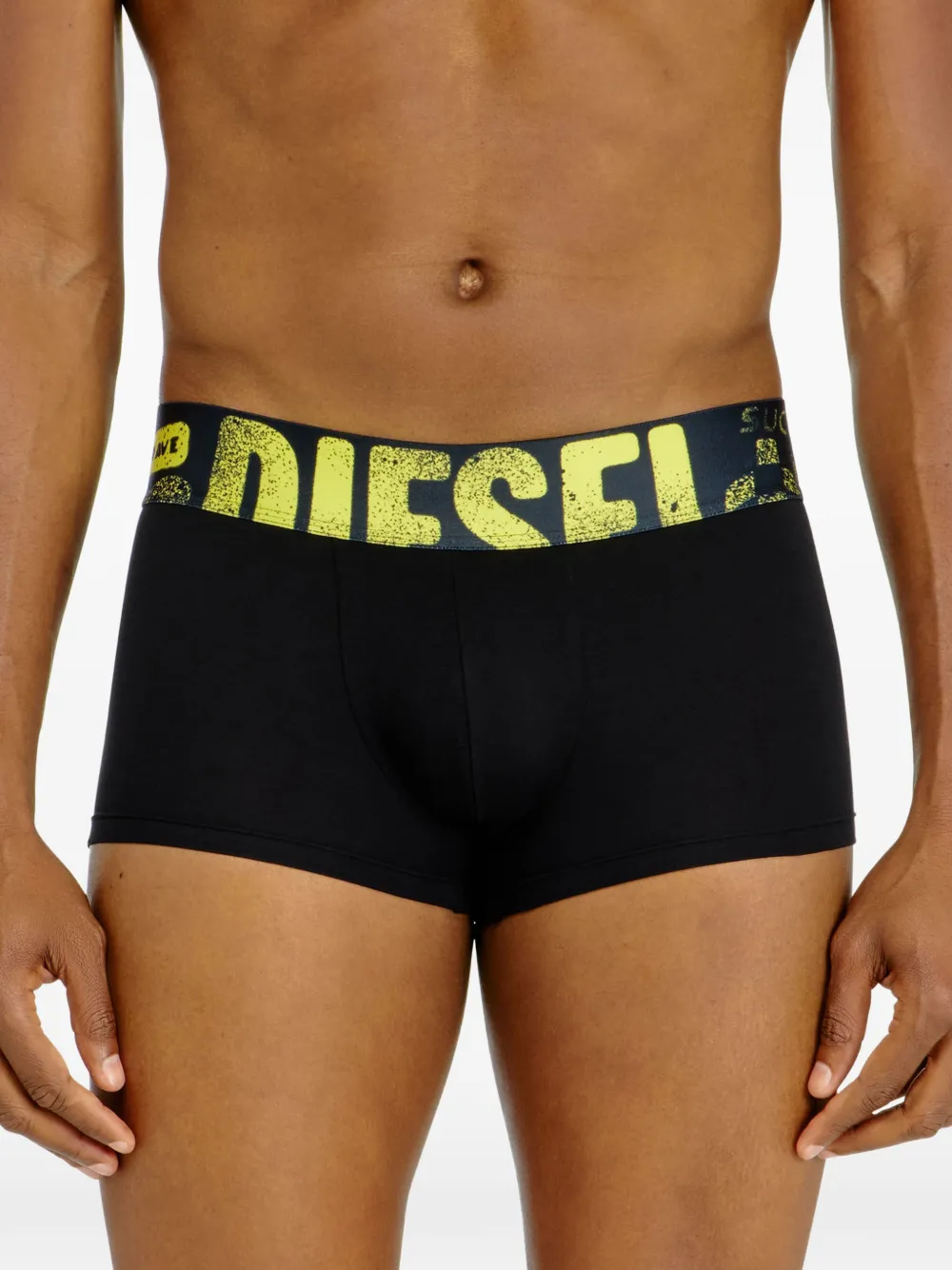 Diesel Drie katoenen boxershorts met logoband Zwart