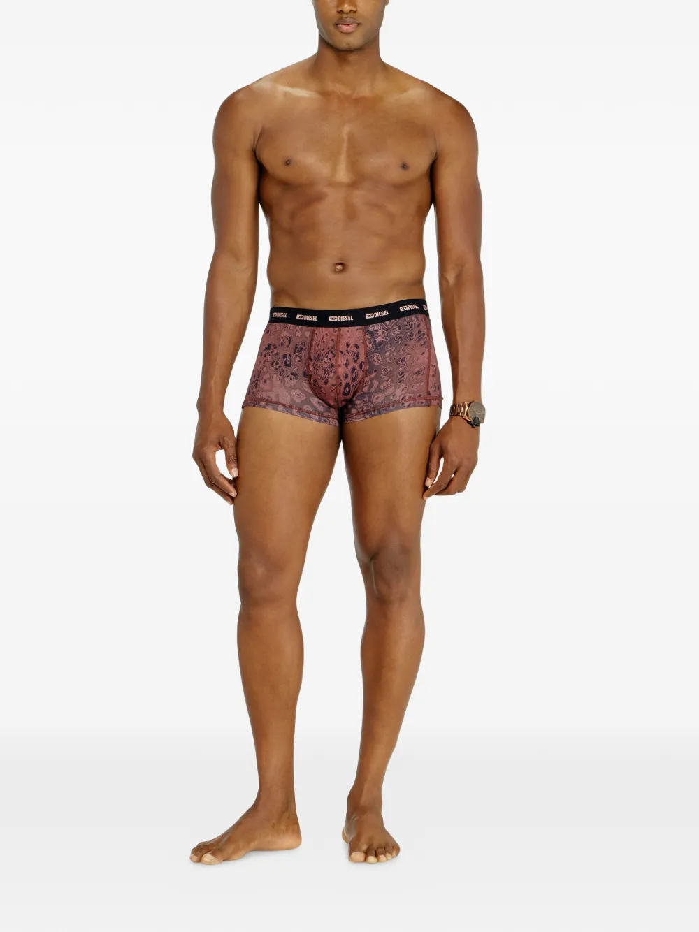 Diesel Drie stretch-katoenen boxershorts Paars
