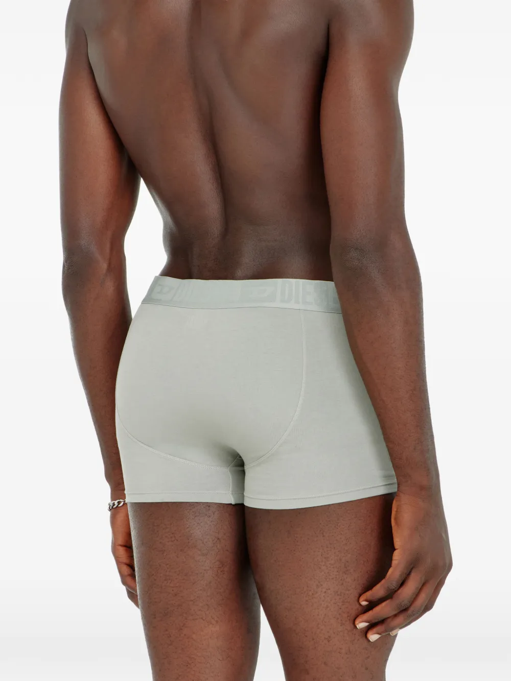 Diesel Set van drie katoenen stretch boxershorts met tailleband Grijs
