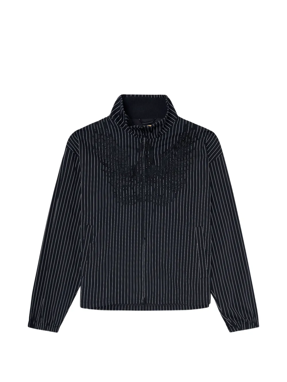 Diesel pinstripe Phoenix-embroidered jacket - Blau