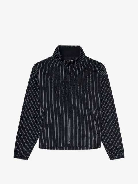 Diesel pinstripe Phoenix-embroidered jacket