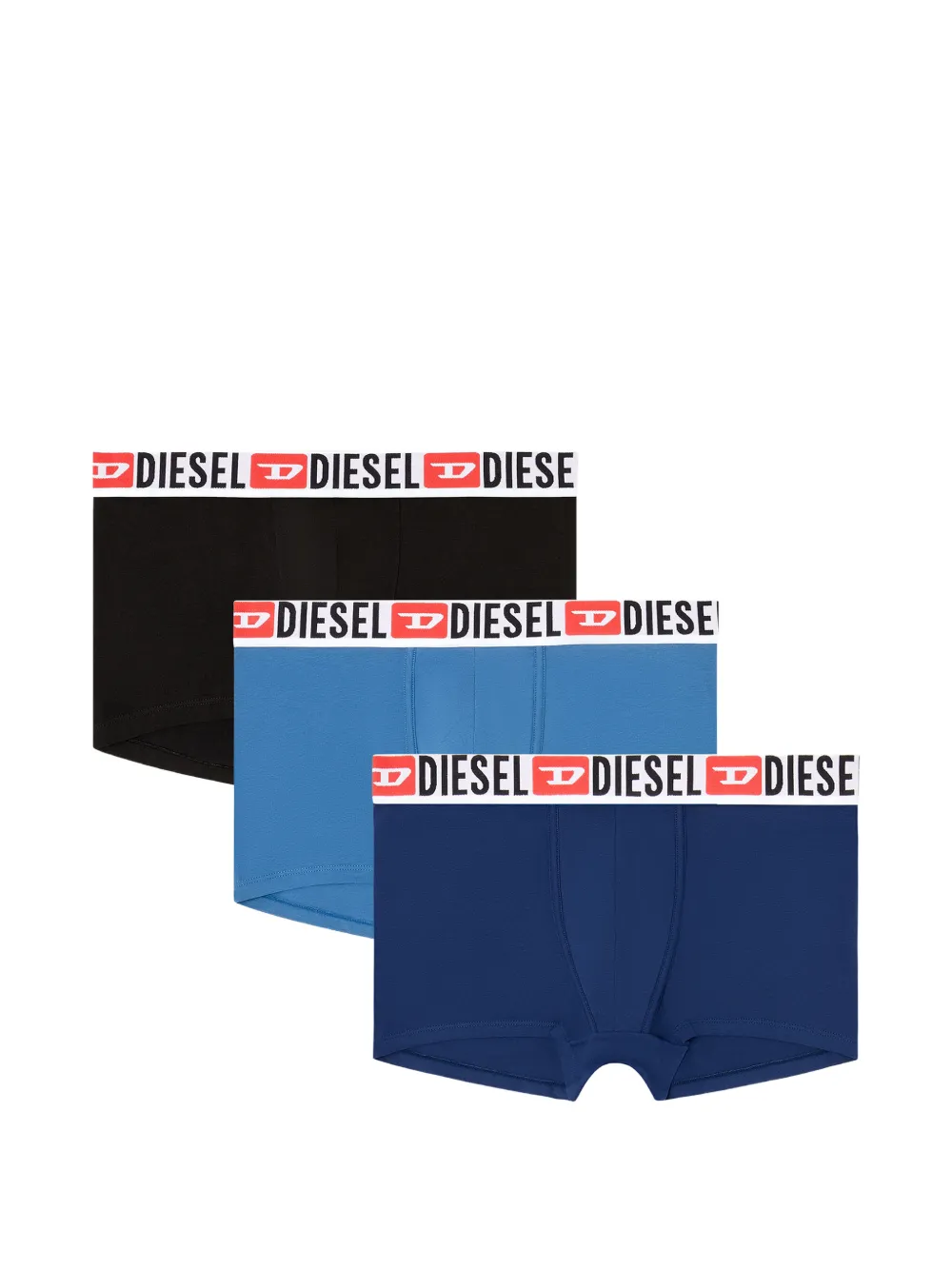 Diesel logo-waistband cotton boxers (set of three) - Blu