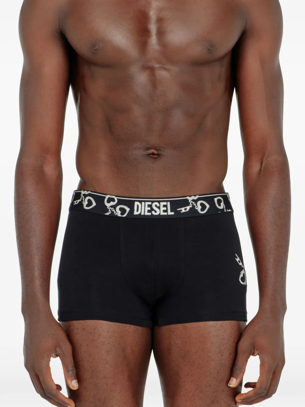 Diesel Drie boxershorts met handcuff-patroon Zwart