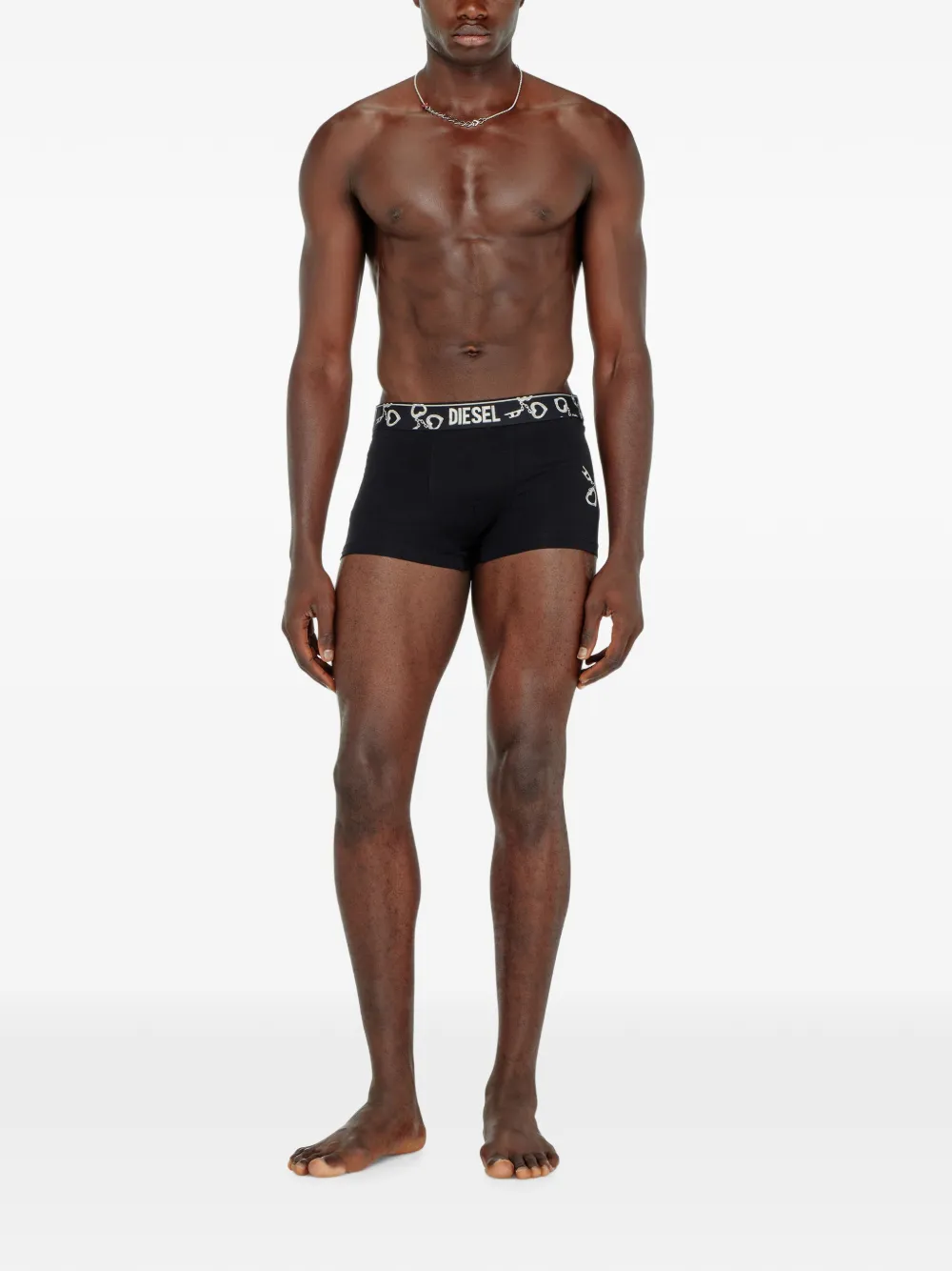 Diesel Drie boxershorts met handcuff-patroon Zwart