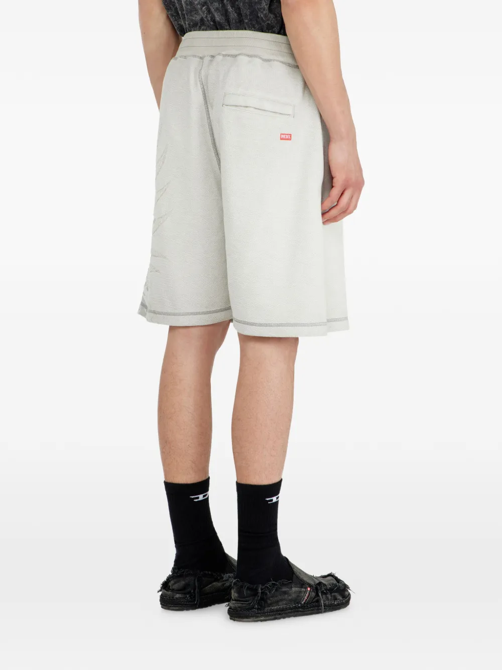 Diesel Trainingsshorts met print Grijs
