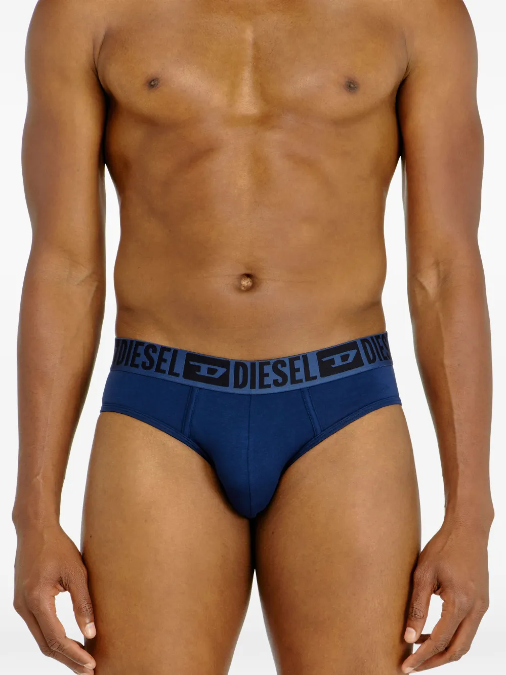 Diesel Drie katoenen boxershorts met logoband Zwart