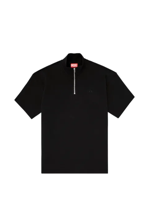 Diesel short-sleeve half-zip sweatshirt in light scuba