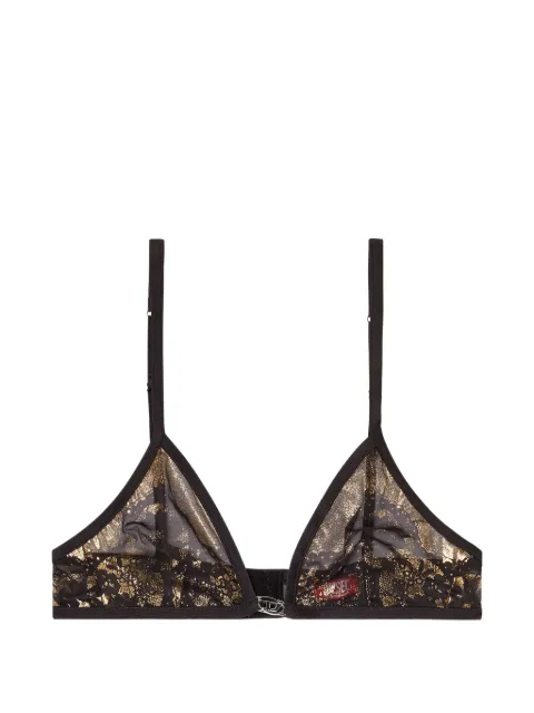 Diesel stretch-tulle bra with metallic effect
