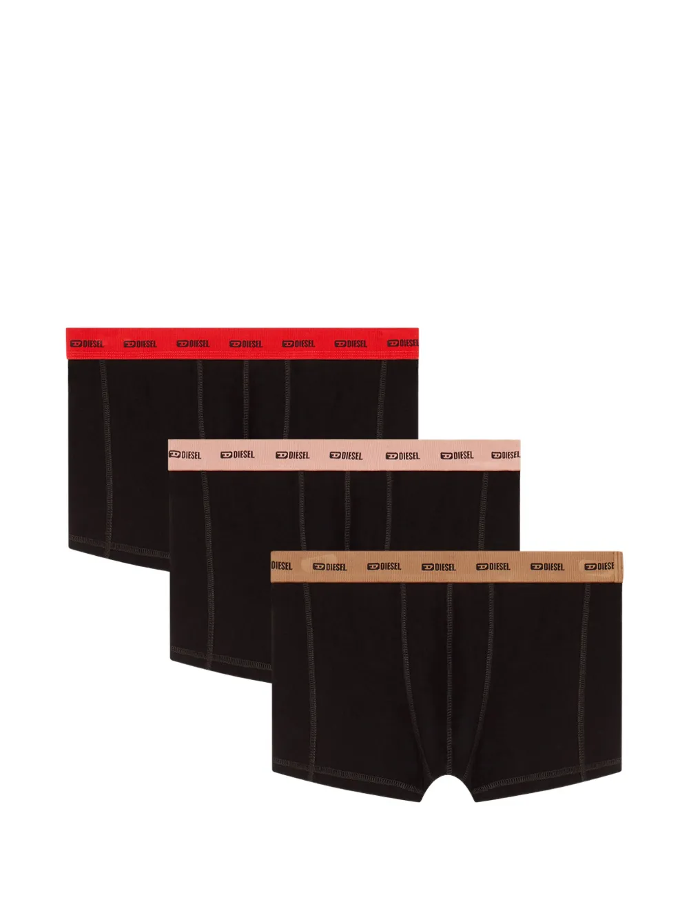 Diesel logo-waistband three-pack boxer briefs - Schwarz