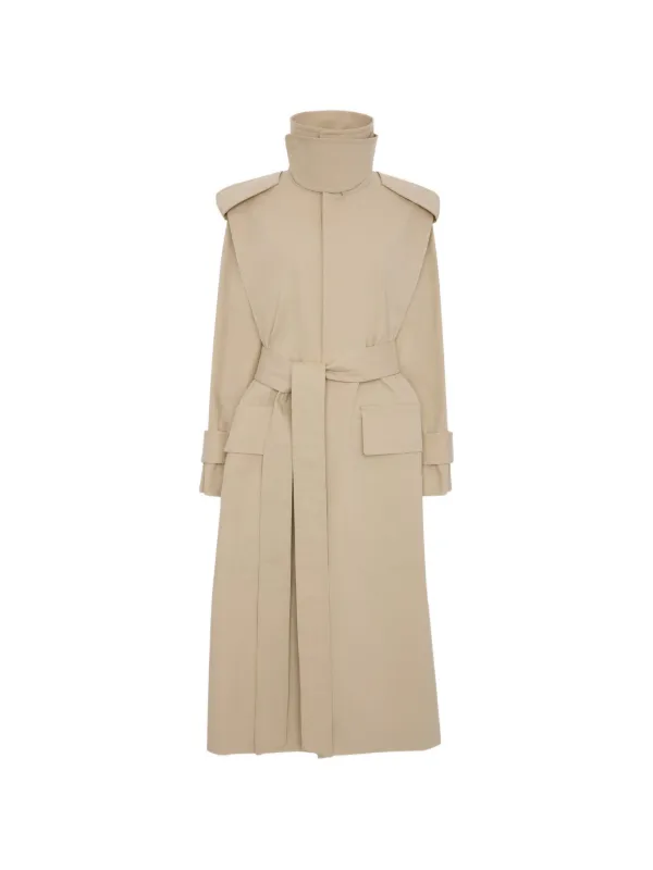 Victoria Beckham Philippa Belted Trench Coat in Neutrals