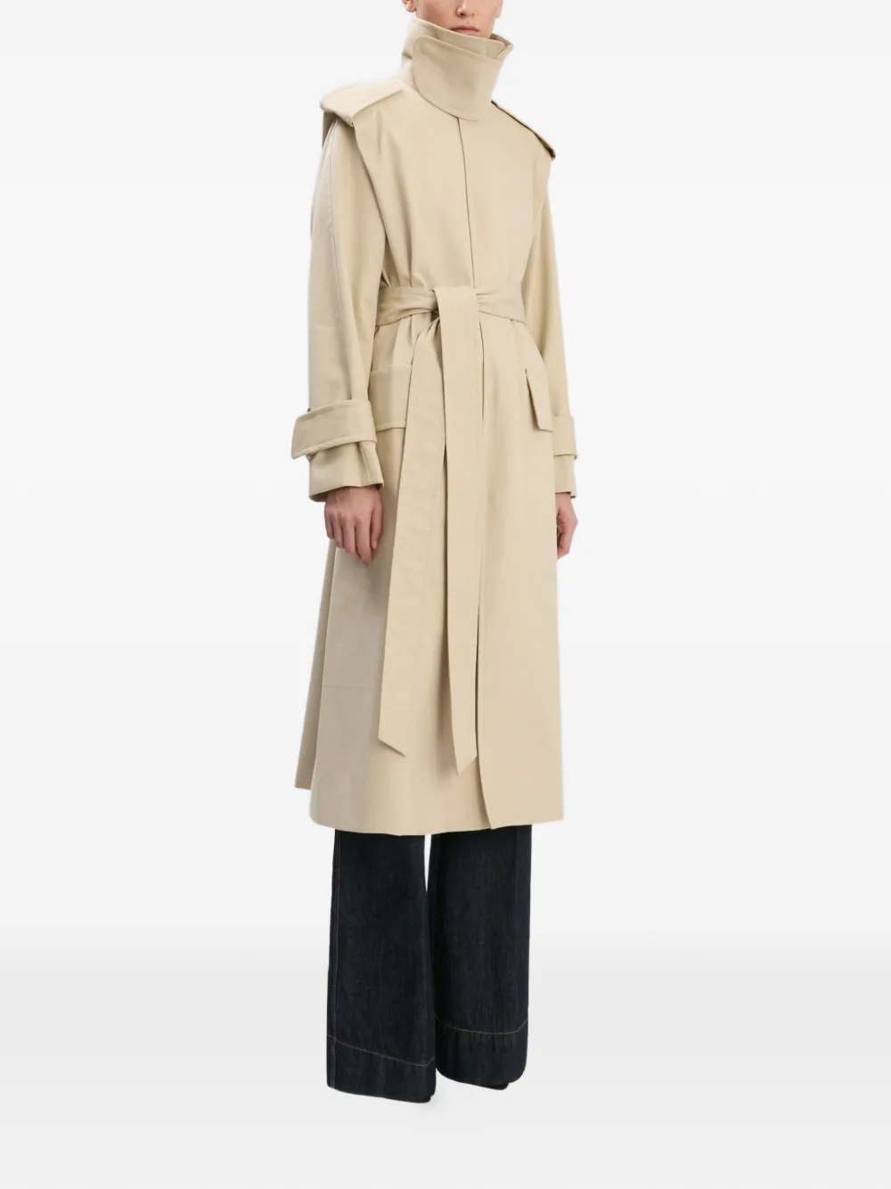 Victoria Beckham Philippa trenchcoat met ceintuur Beige