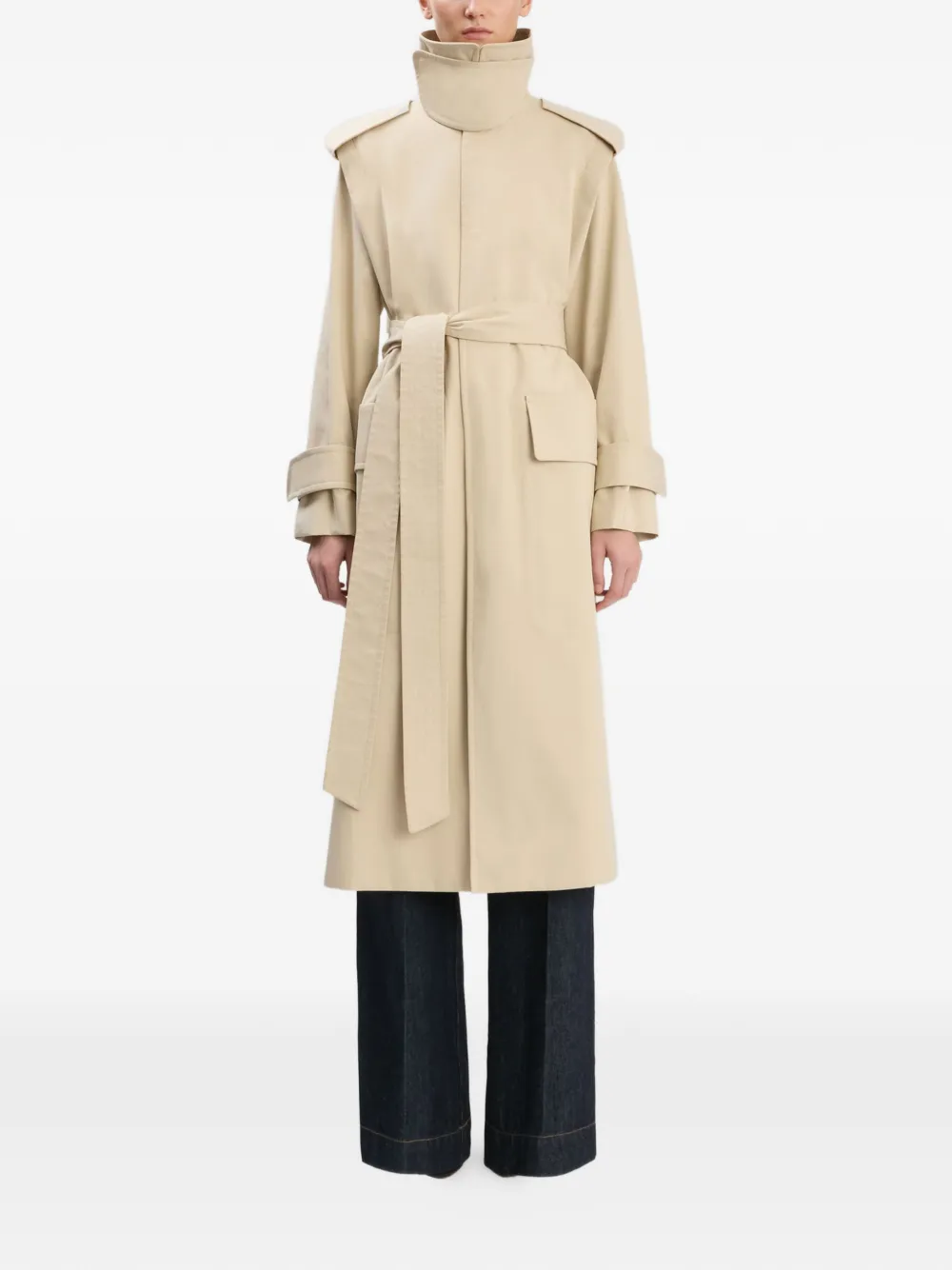 Victoria Beckham Philippa trenchcoat met ceintuur Beige