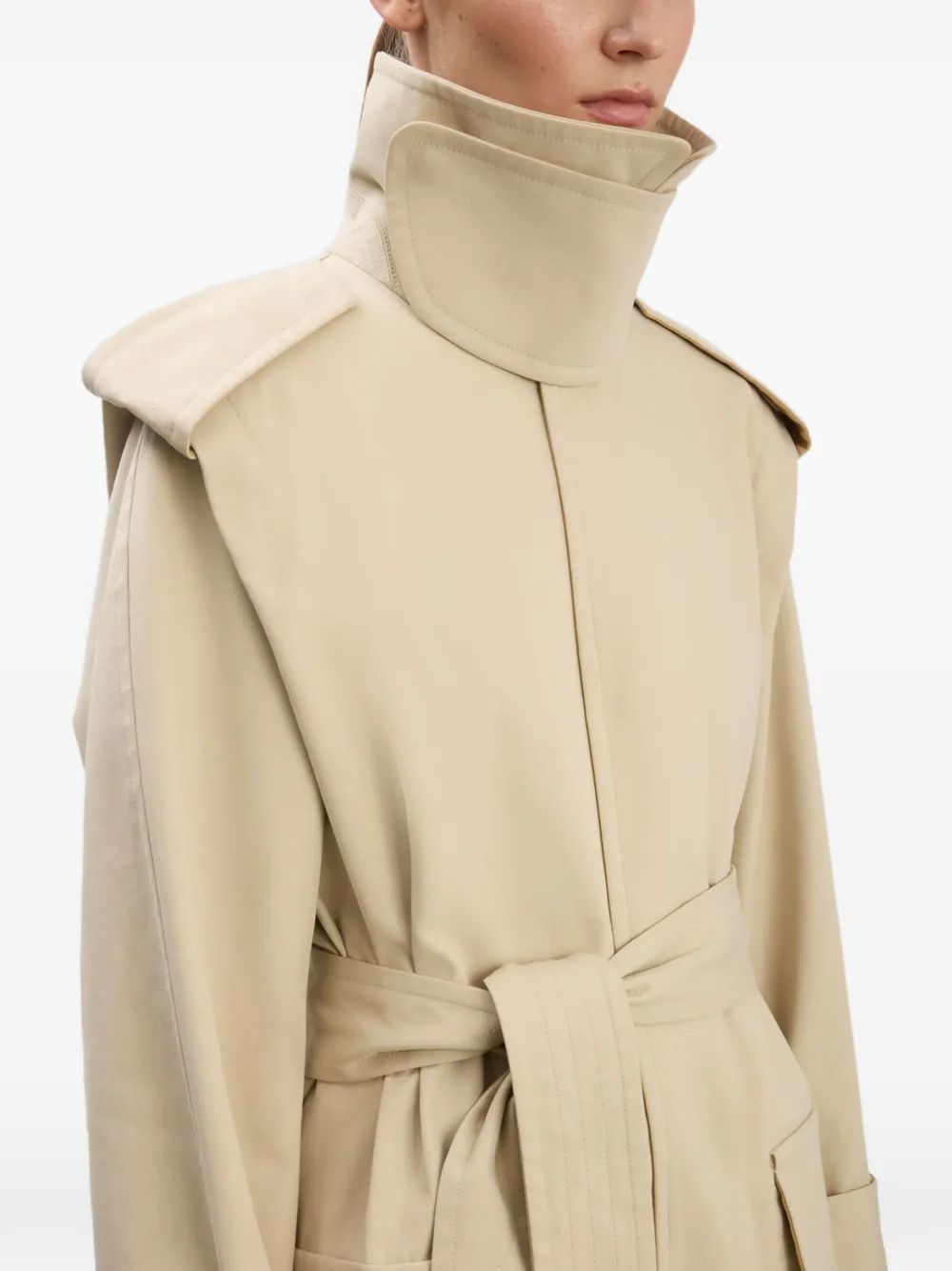 Victoria Beckham Philippa trenchcoat met ceintuur Beige