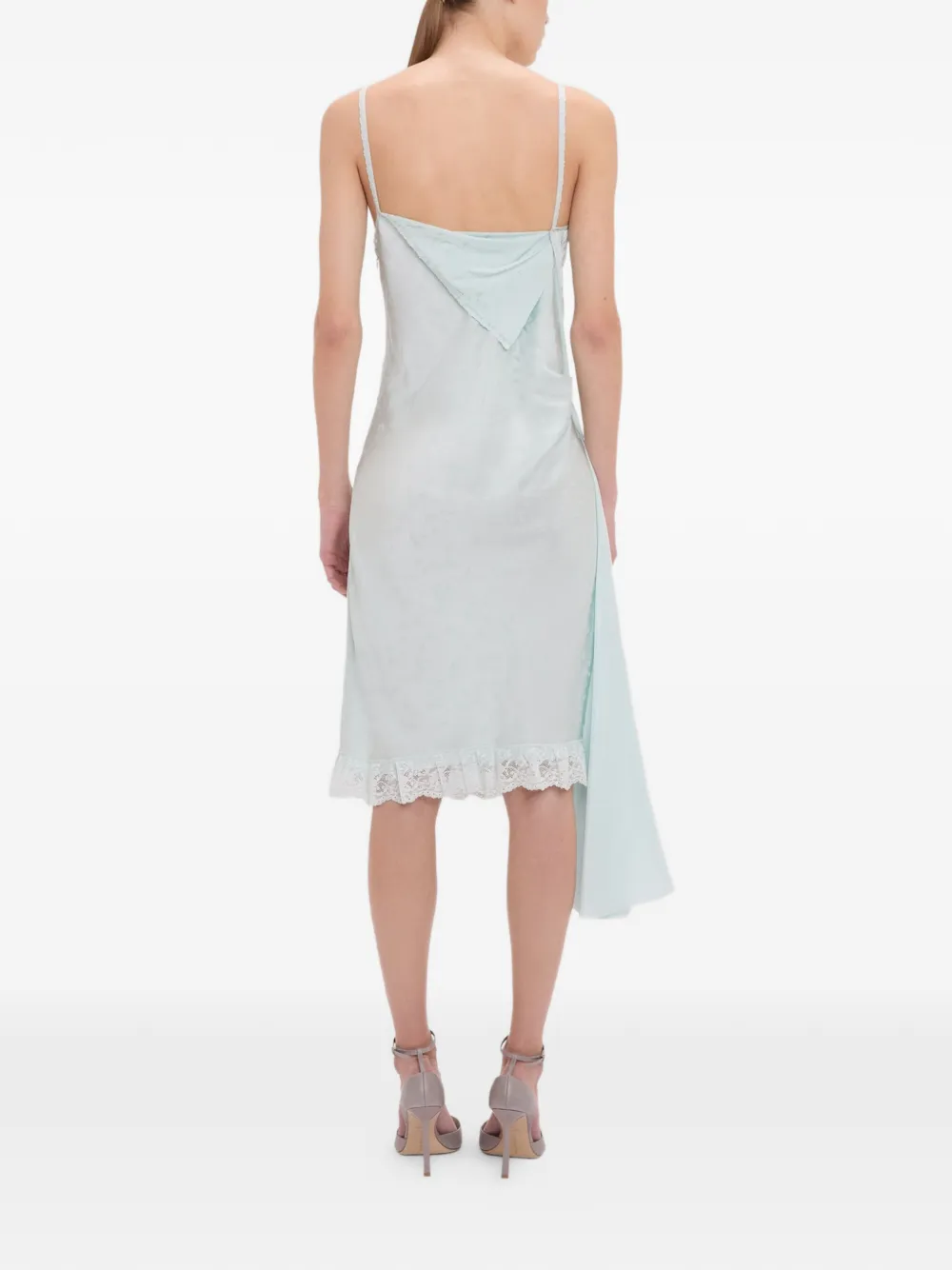 Victoria Beckham Crushed Cami asymmetrische midi-jurk Blauw
