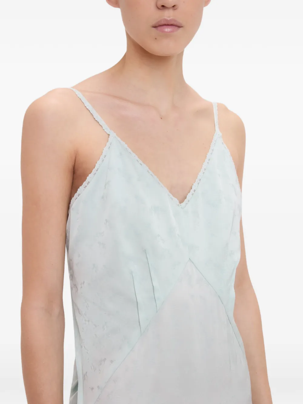 Victoria Beckham Crushed Cami asymmetrische midi-jurk Blauw