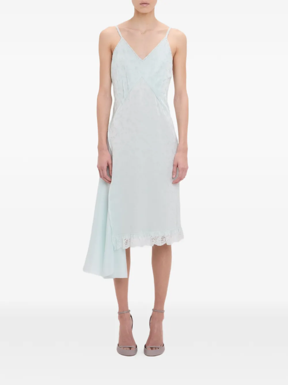 Victoria Beckham Crushed Cami asymmetrische midi-jurk Blauw