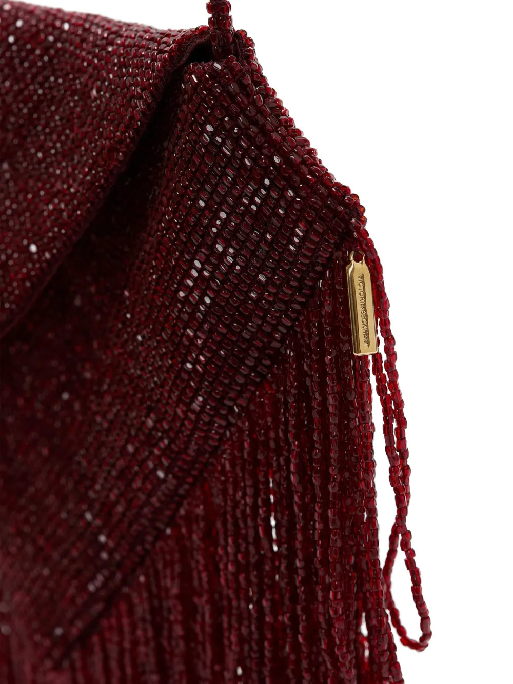 Victoria Beckham Manhattan clutch met kralen Rood