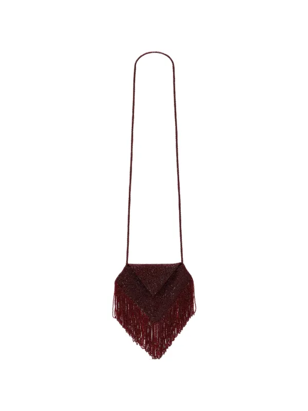 Victoria Beckham Manhattan Beaded Clutch Bag in Red
