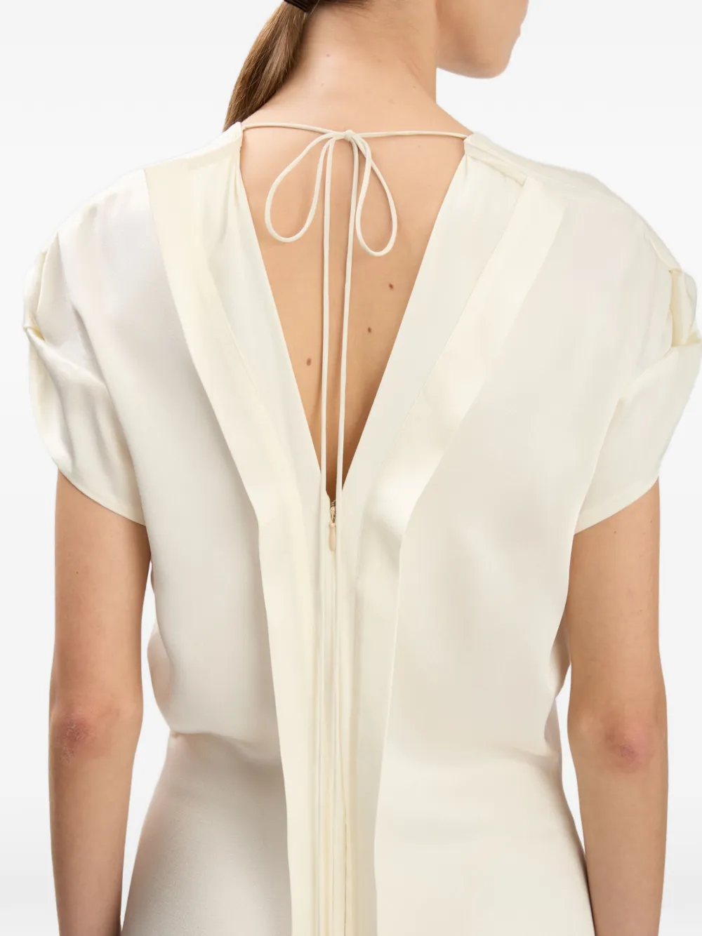 Victoria Beckham Twist Shoulder midi-jurk met asymmetrische afwerking Wit