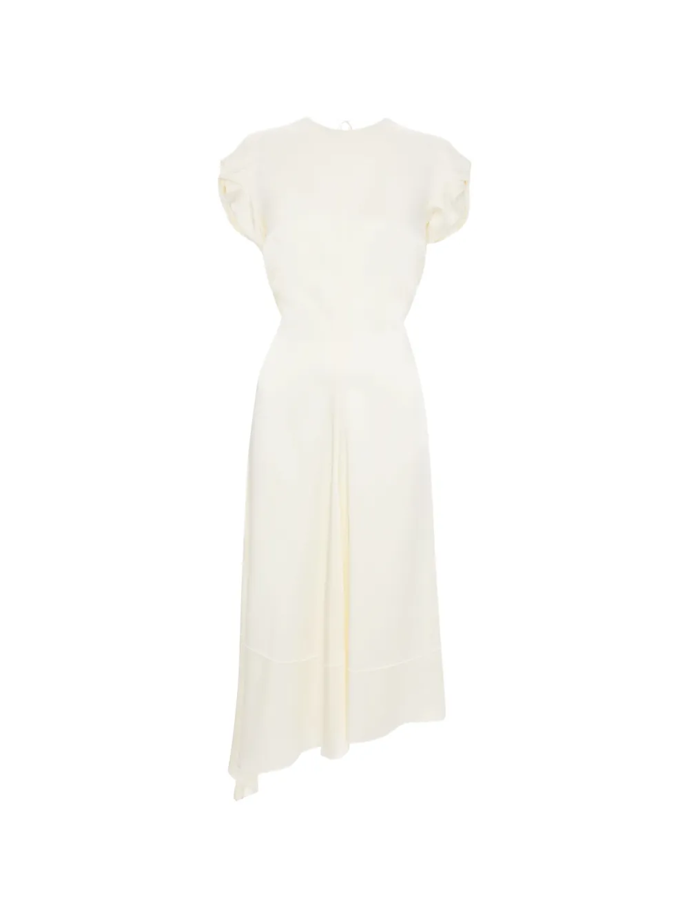 Victoria Beckham Twist Shoulder asymmetric-hem midi dress - Bianco