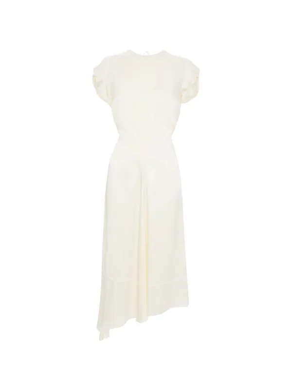victoria beckham white midi dress Cami paneled organic cotton-blend midi dress - white