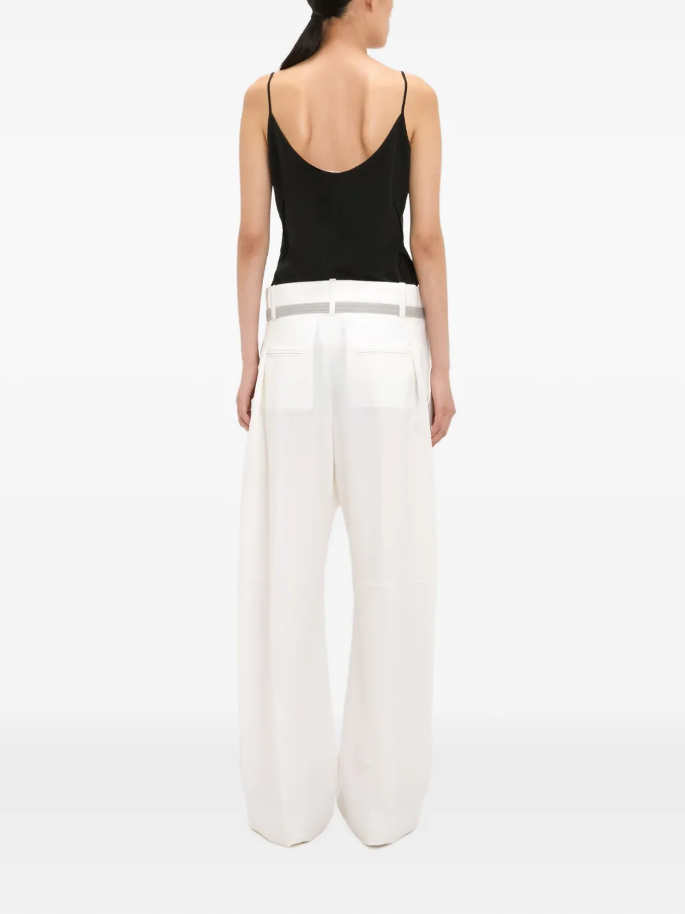 Victoria Beckham Straight broek met omslag Wit