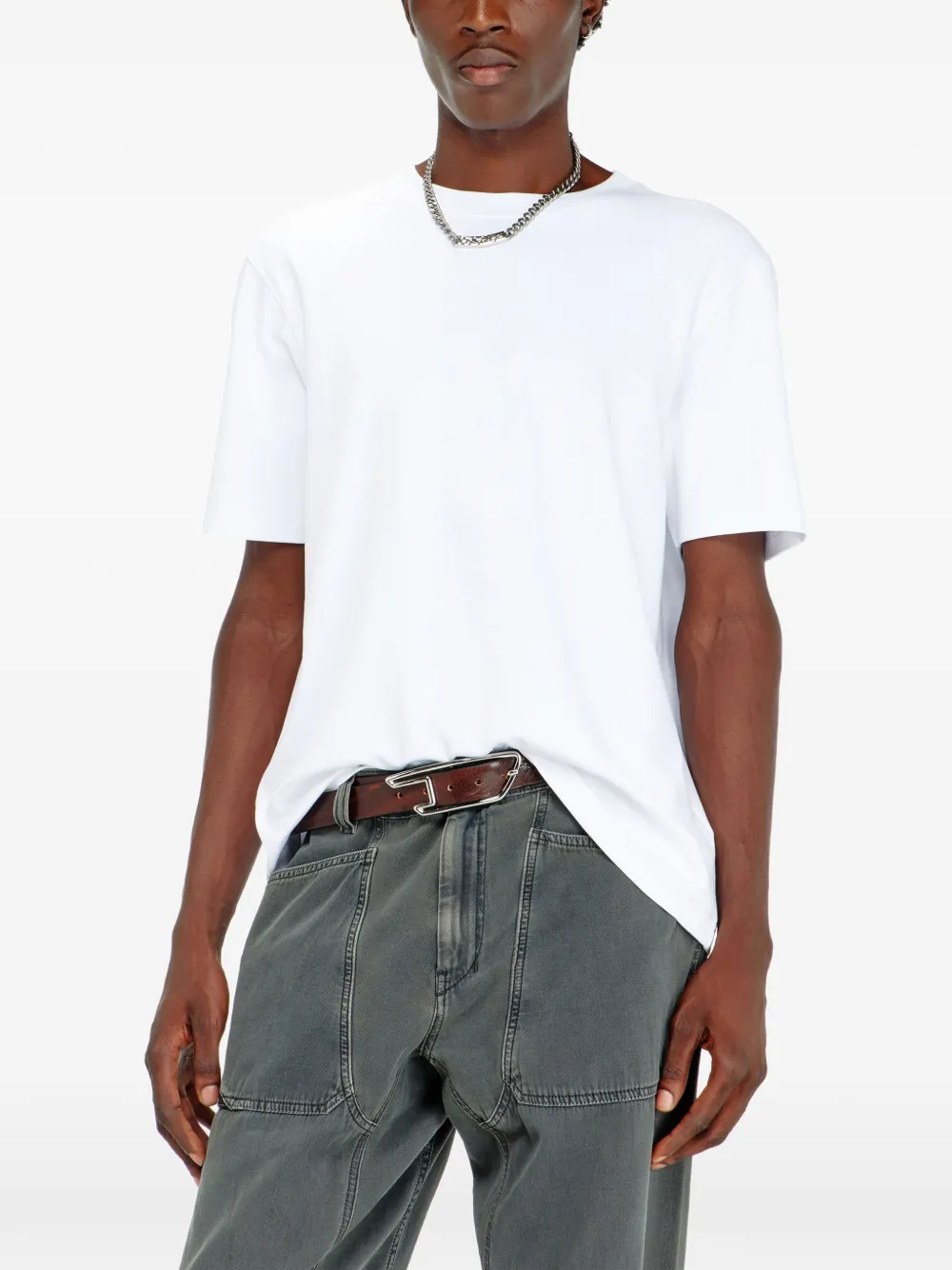 Diesel T-shirt met geborduurd logo Wit