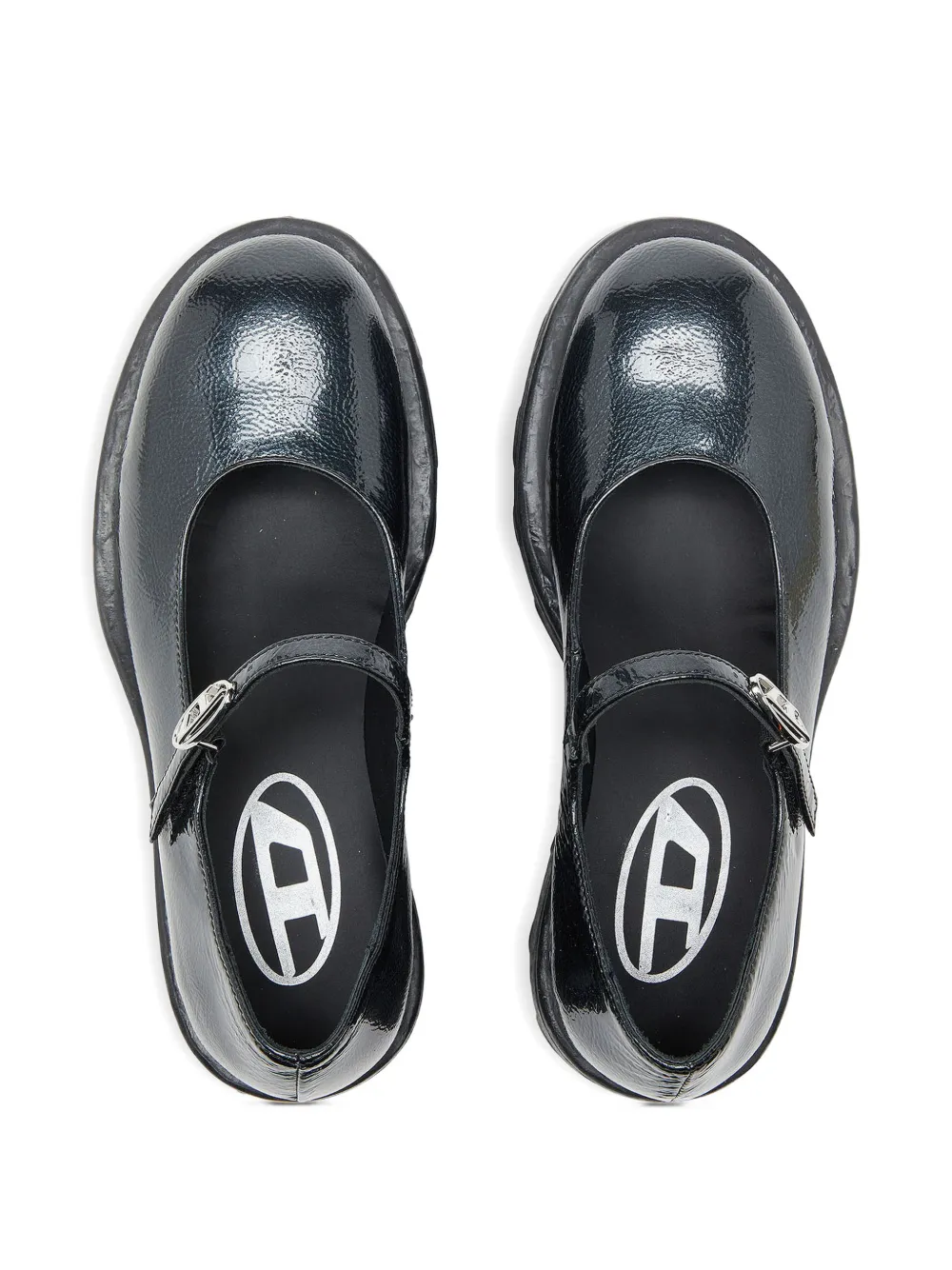 Diesel D-Hammer patent leather ballet flats Zwart