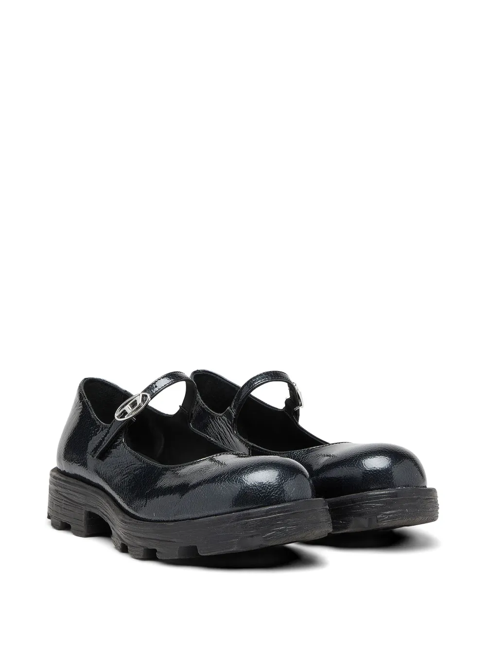 Diesel D-Hammer patent leather ballet flats Zwart