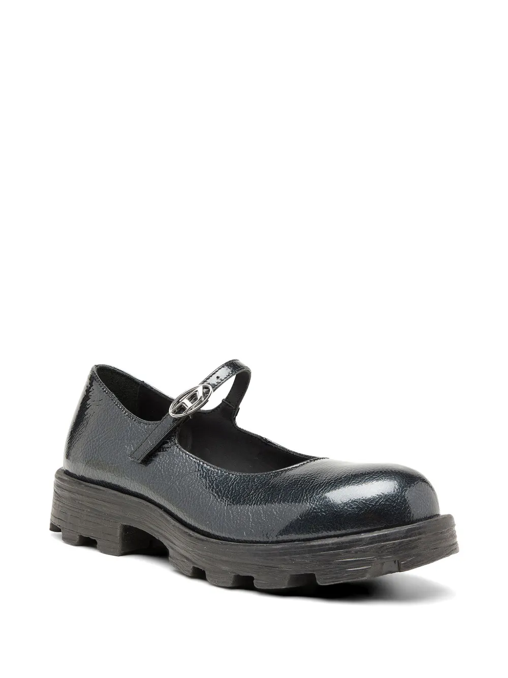 Diesel D-Hammer patent leather ballet flats Zwart