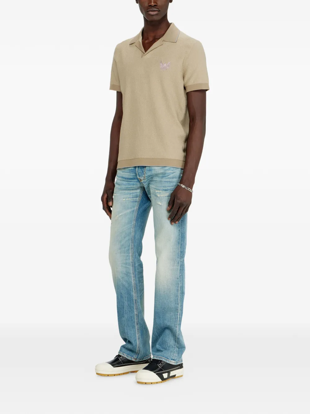 Diesel T-shirt met geborduurd detail Beige