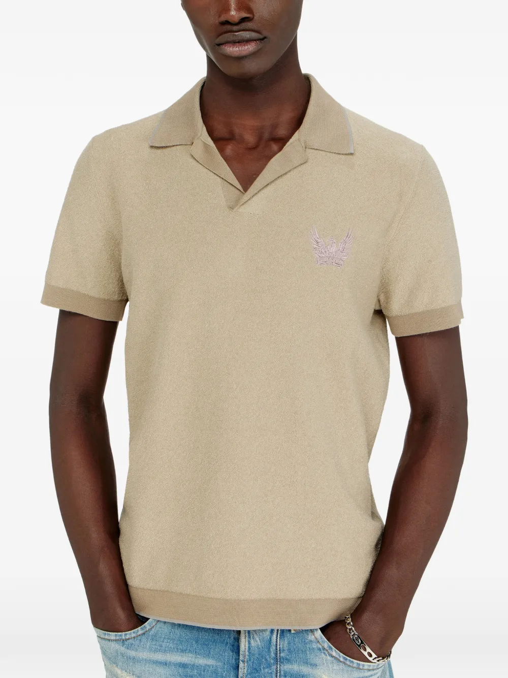 Diesel T-shirt met geborduurd detail Beige