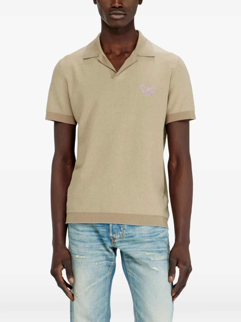 Diesel T-shirt met geborduurd detail Beige