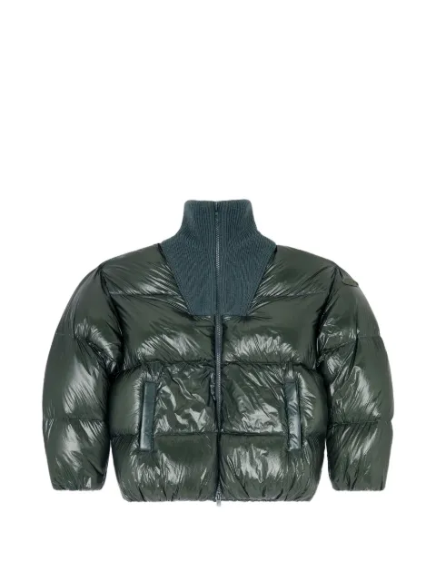 Diesel down puffer jacket in ripstop with ribbed collar