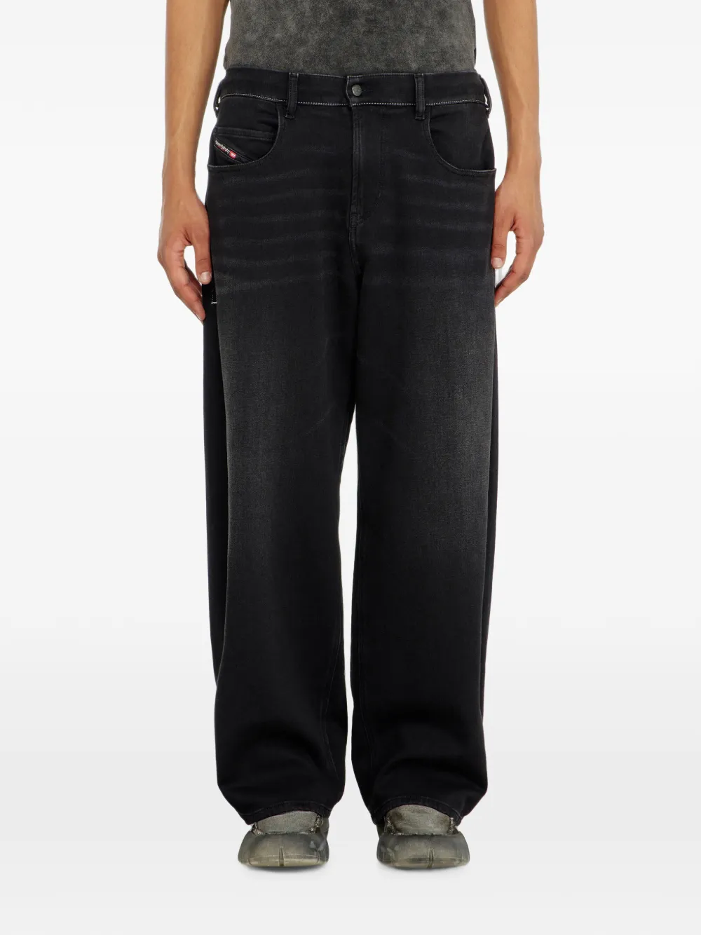Diesel 2097 D-Enim-M Joggjeans jeans met ruimvallende taille Zwart