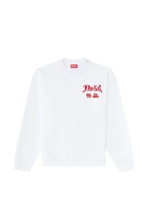 Diesel cotton sweatshirt with flocked graphics