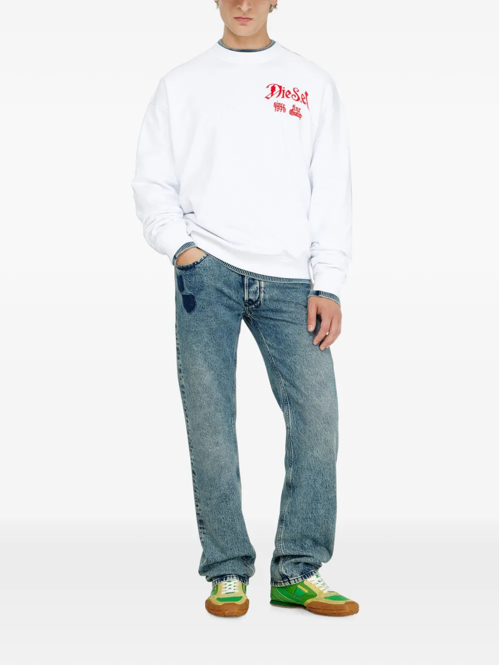 Diesel Katoenen sweater met print Wit