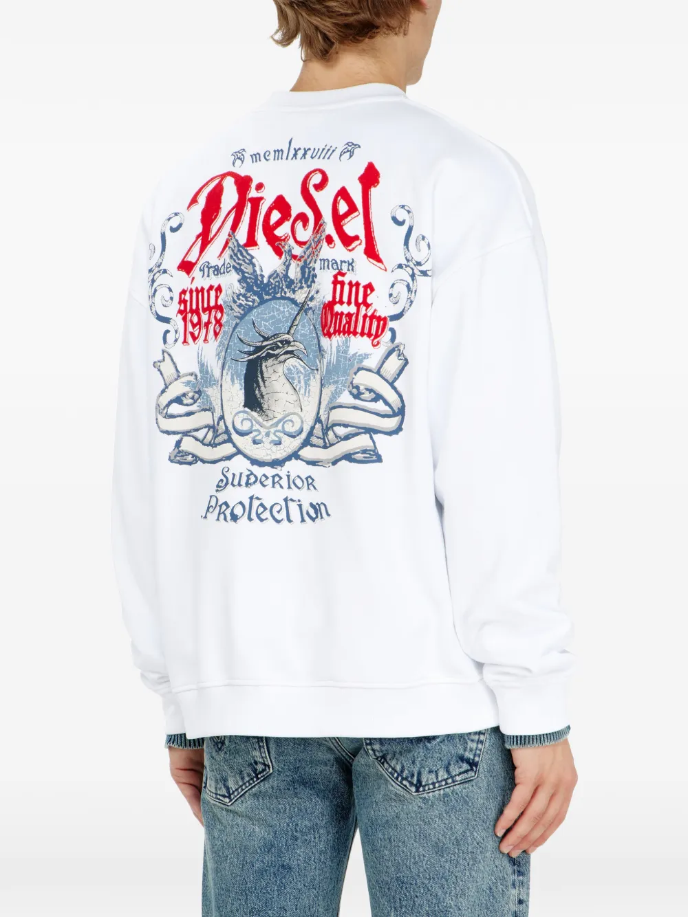 Diesel Katoenen sweater met print Wit