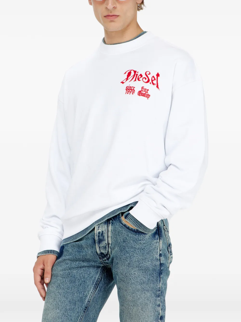 Diesel Katoenen sweater met print Wit