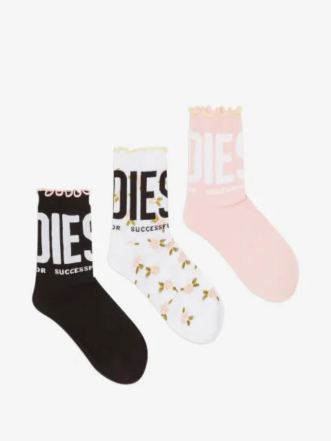 Diesel logo-print cotton socks (pack of three)