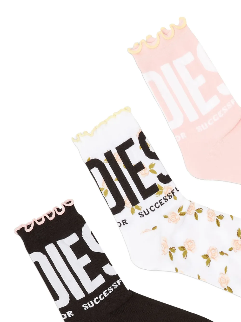 Diesel Drie boxershorts met logoprint Wit