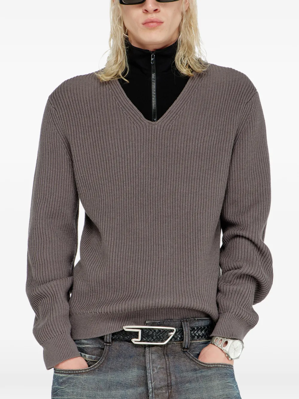 Diesel ハーフジップ セーター | グレー | FARFETCH JP