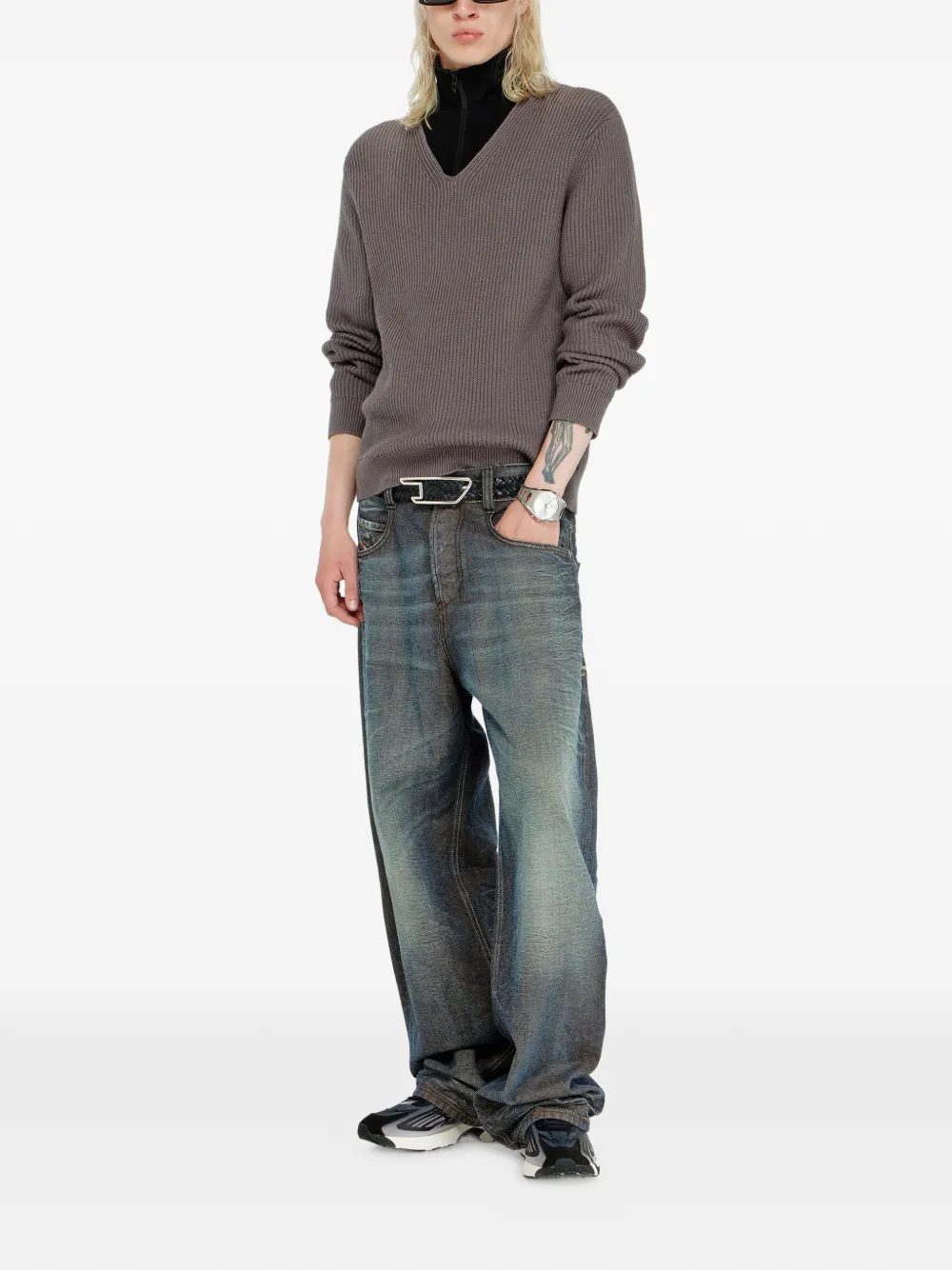 Diesel ハーフジップ セーター | グレー | FARFETCH JP